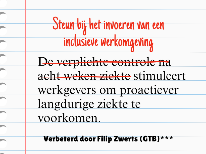 Steun bij het invoeren van een inclusieve werkomgeving stimuleert werkgevers om proactiever langdurige ziekte te voorkomen.